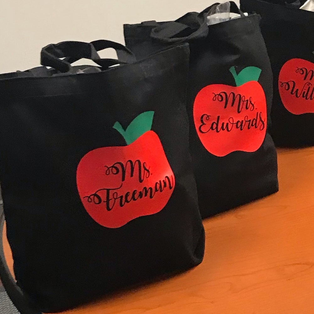 Teacher personalized appreciation tote bag
